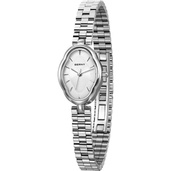 ?Women Silver Dainty Ladies Wristwatch Vintage Copper Mirrors Shape Japanese main image 6